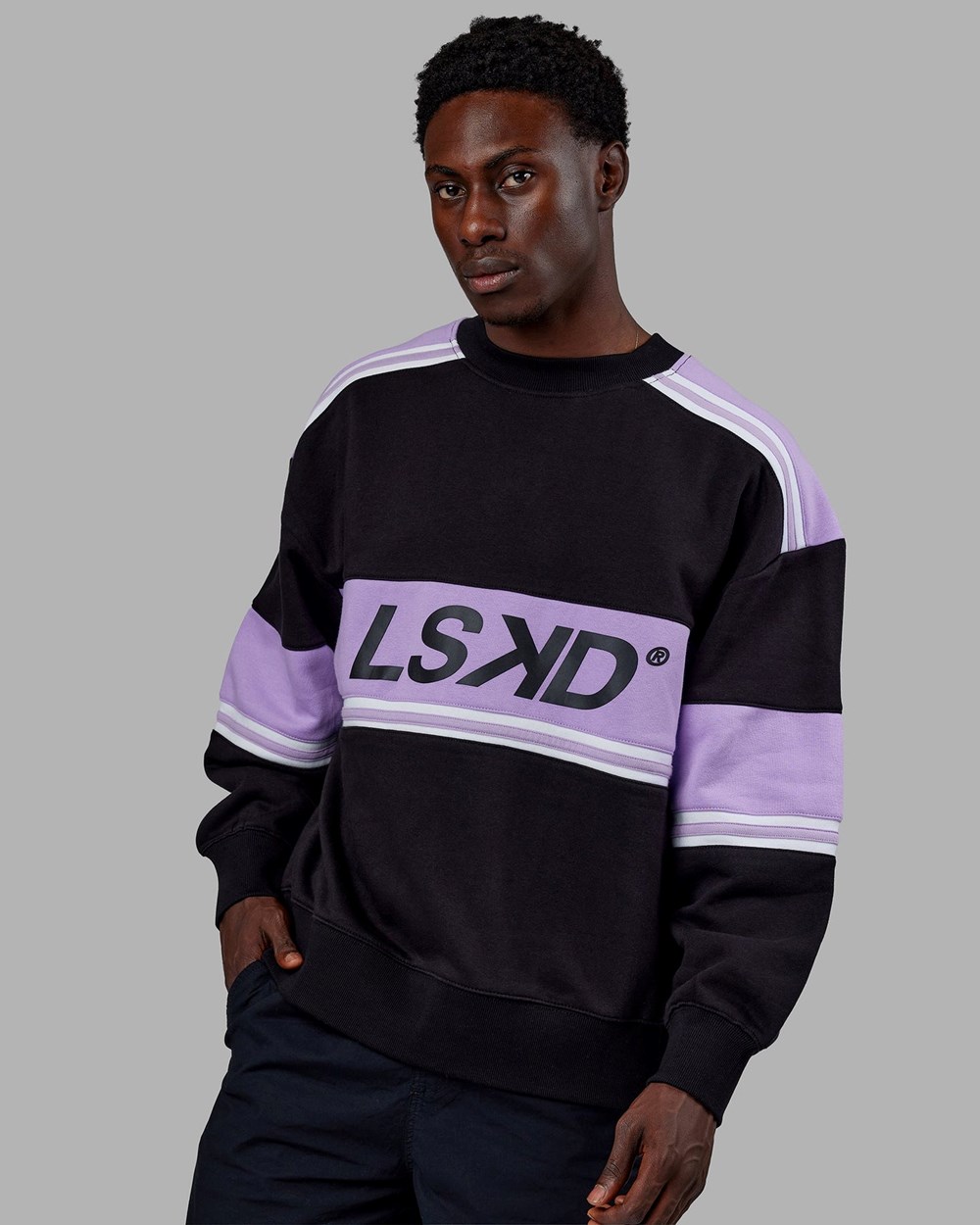 Black / Pale Lilac LSKD A-Team Sweater Oversize | KA7046389