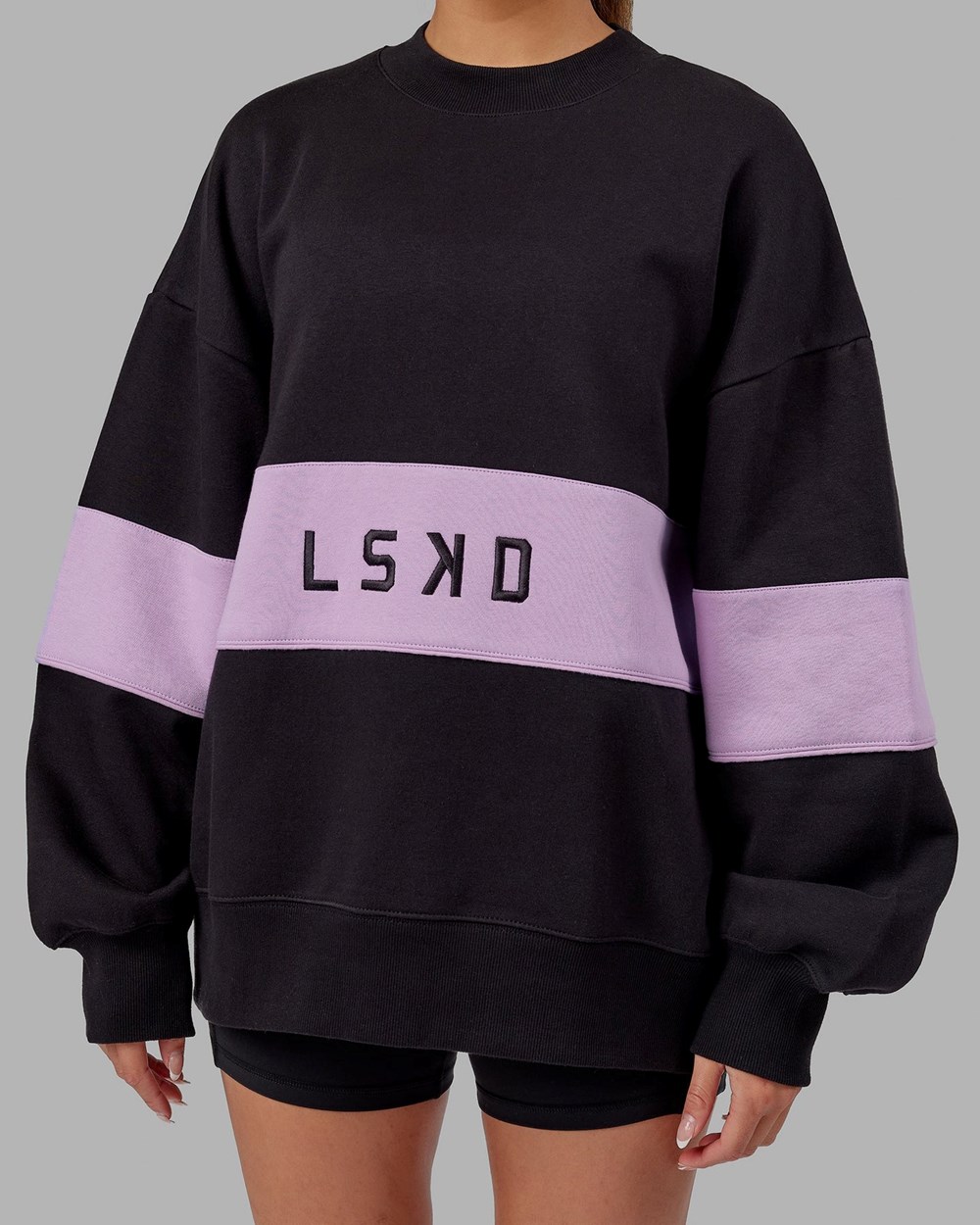 Black / Pale Lilac LSKD Extra Time Sweater Oversize | AY0853167