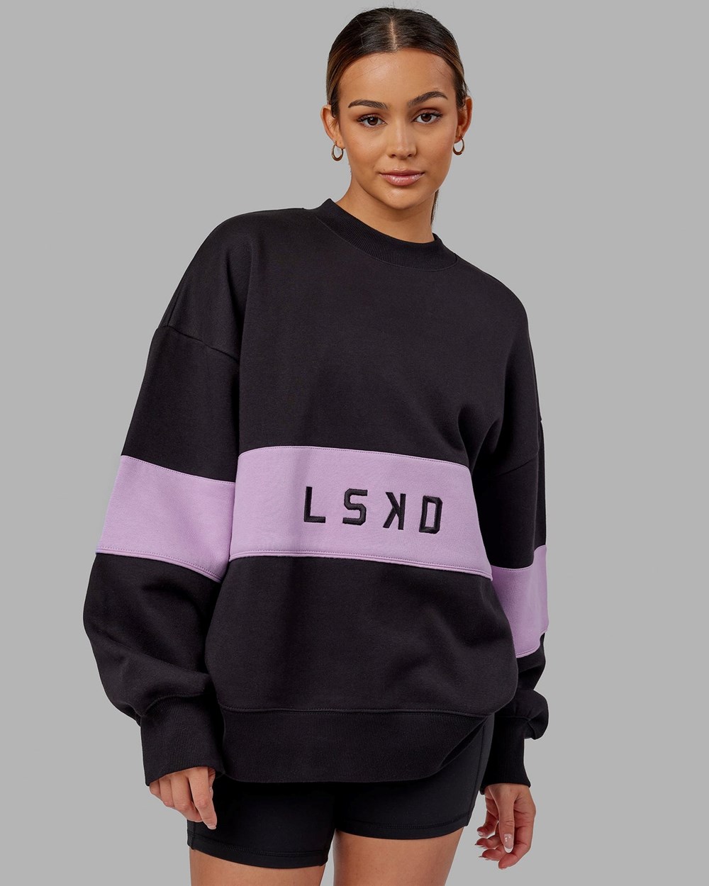 Black / Pale Lilac LSKD Extra Time Sweater Oversize | AY0853167