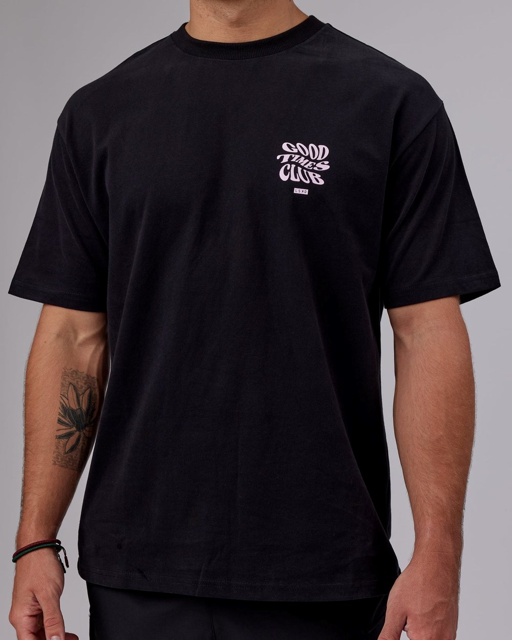 Black / Petal Pink LSKD Good Times Heavyweight Tee Oversize | UN1962504