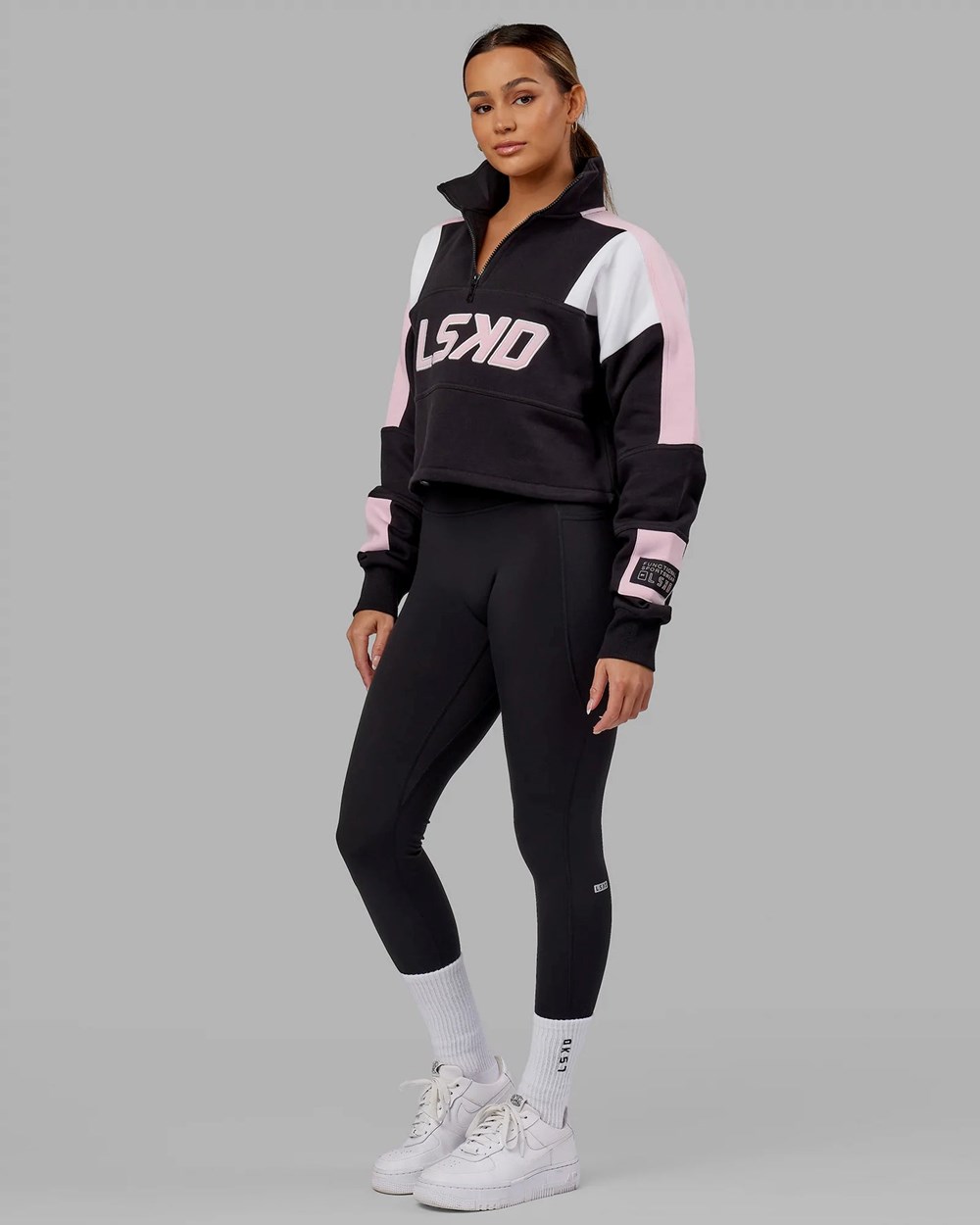 Black / Petal Pink LSKD Slam 1/4 Zip Sweater | VC0231648