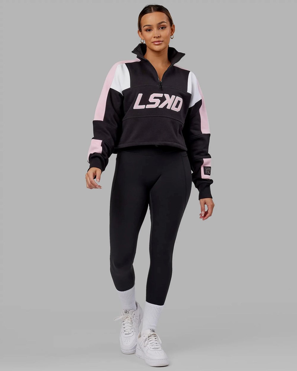 Black / Petal Pink LSKD Slam 1/4 Zip Sweater | VC0231648