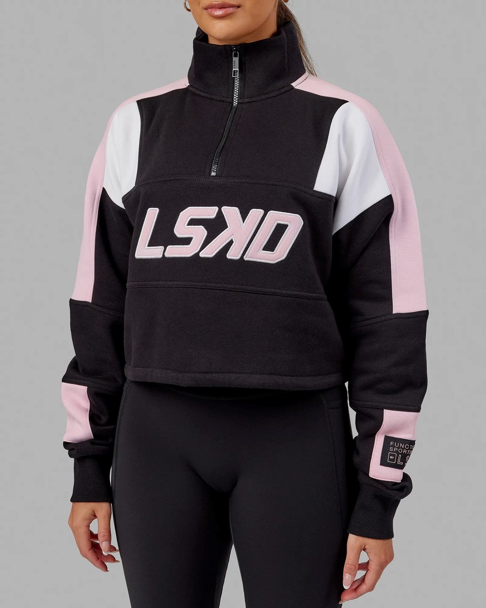 Black / Petal Pink LSKD Slam 1/4 Zip Sweater | VC0231648