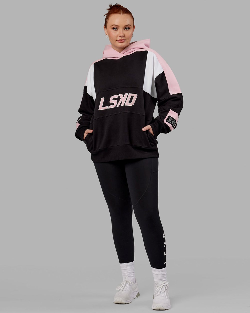 Black / Petal Pink LSKD Slam Hoodie Oversize | BW5604921