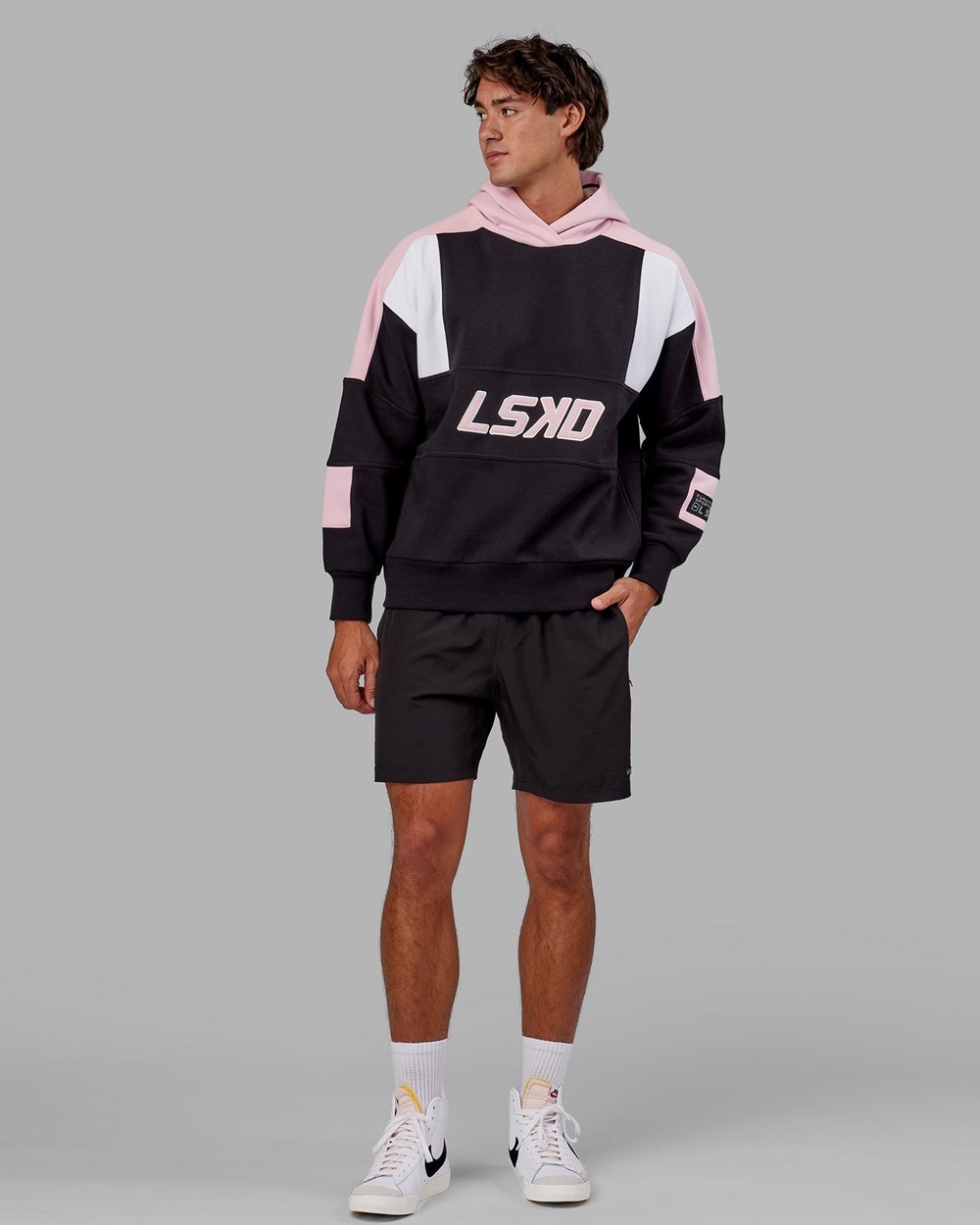 Black / Petal Pink LSKD Slam Hoodie Oversize | DS6425187