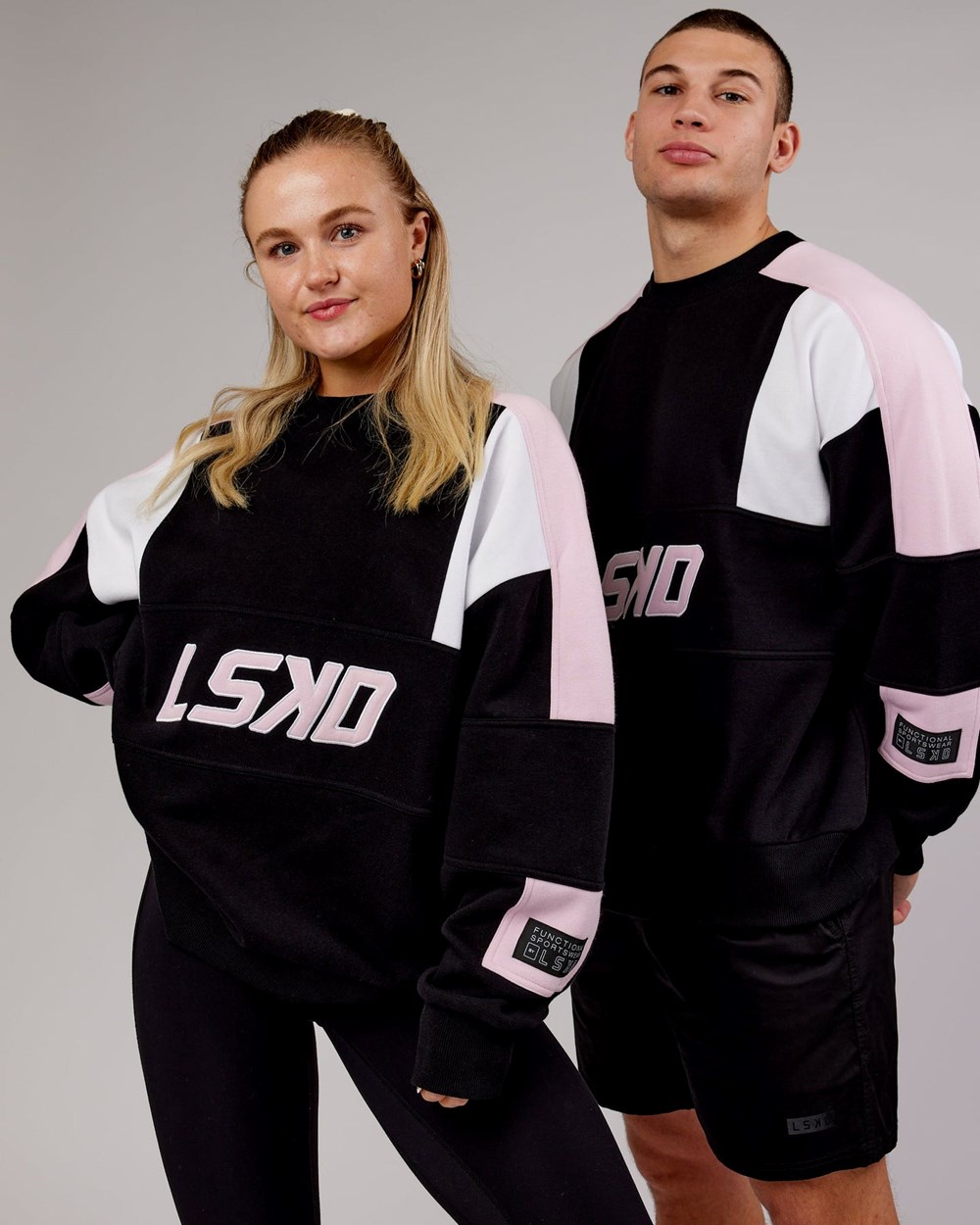 Black / Petal Pink LSKD Slam Oversize Sweater | EU3278056