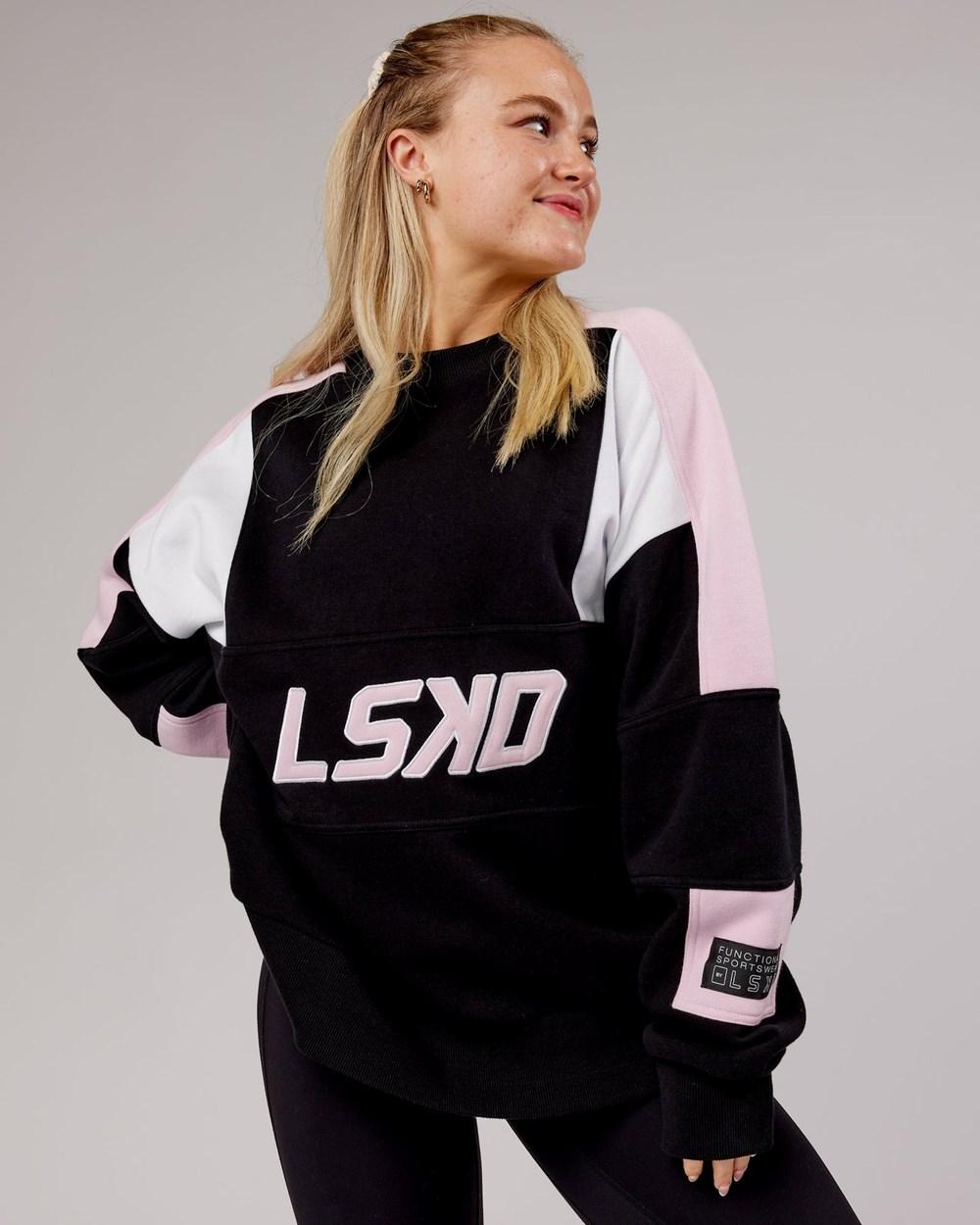 Black / Petal Pink LSKD Slam Oversize Sweater | EU3278056