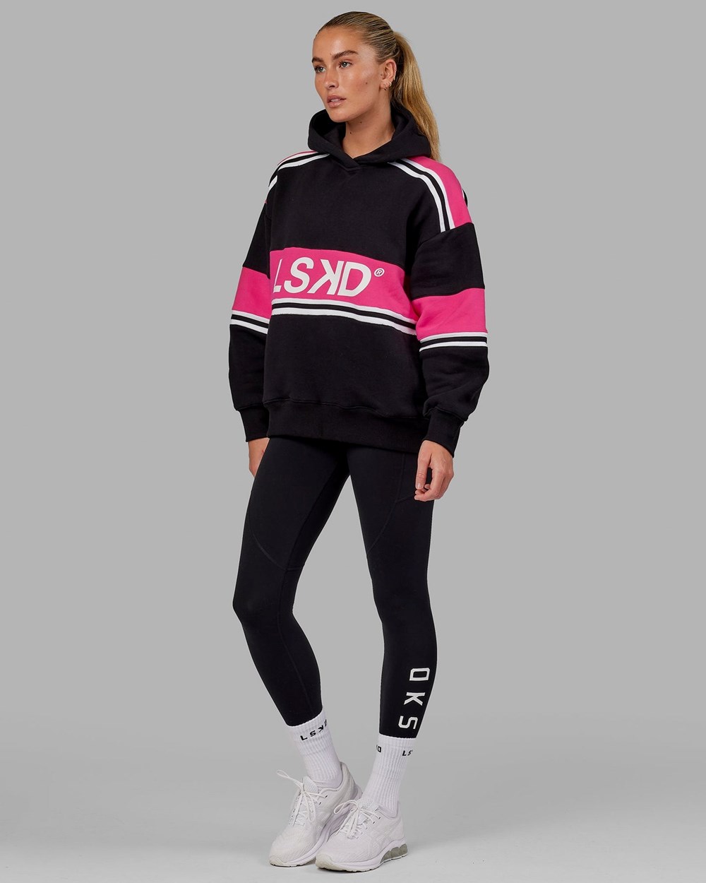 Black / Pink LSKD A-Team Hoodie Oversize | DJ2380945