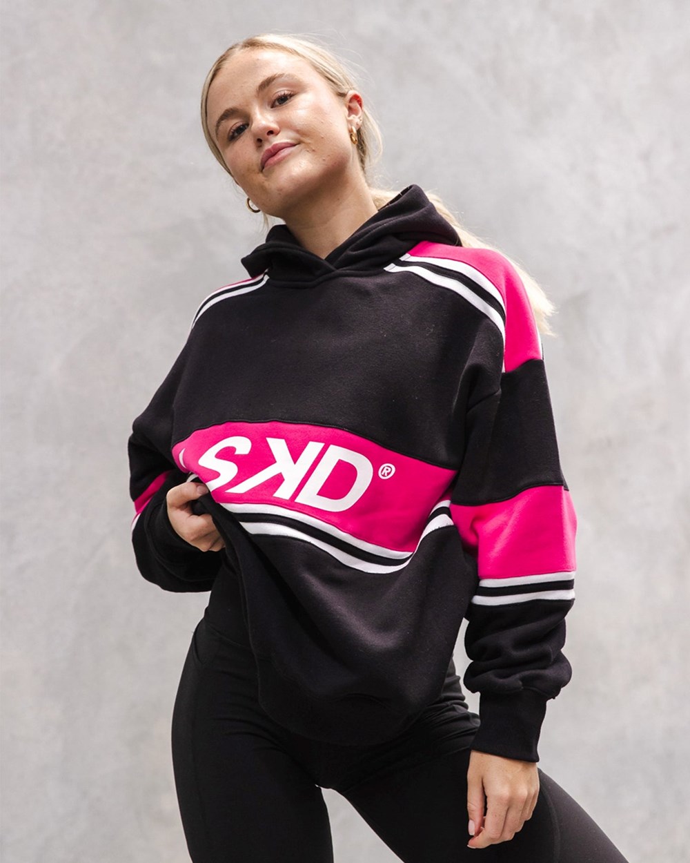 Black / Pink LSKD A-Team Hoodie Oversize | DJ2380945