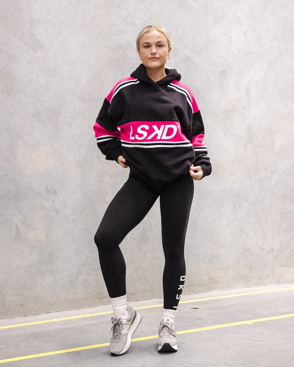 Black / Pink LSKD A-Team Hoodie Oversize | DJ2380945