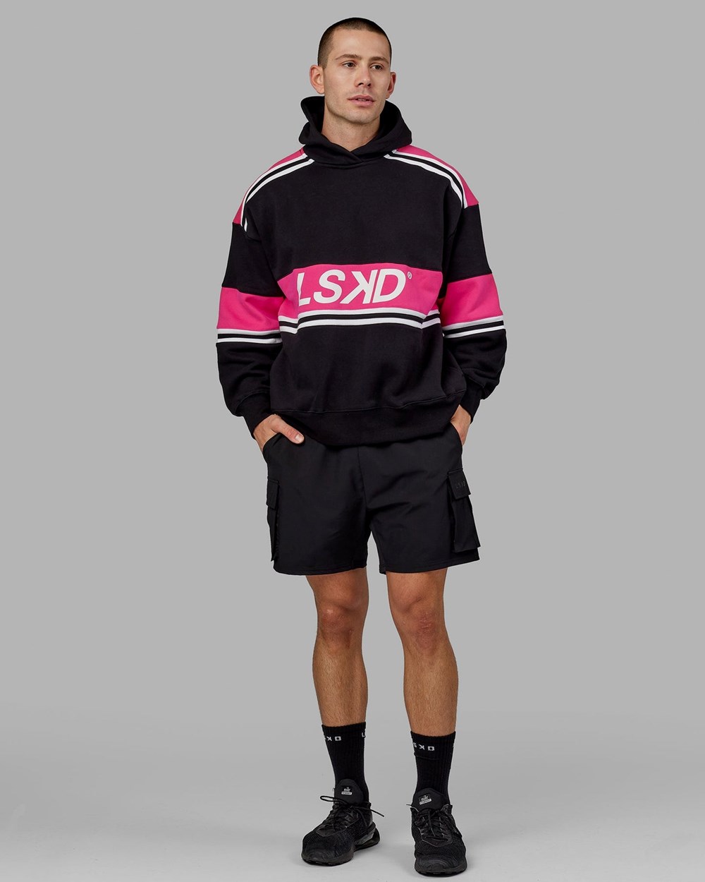 Black / Pink LSKD A-Team Hoodie Oversize | LO0812745