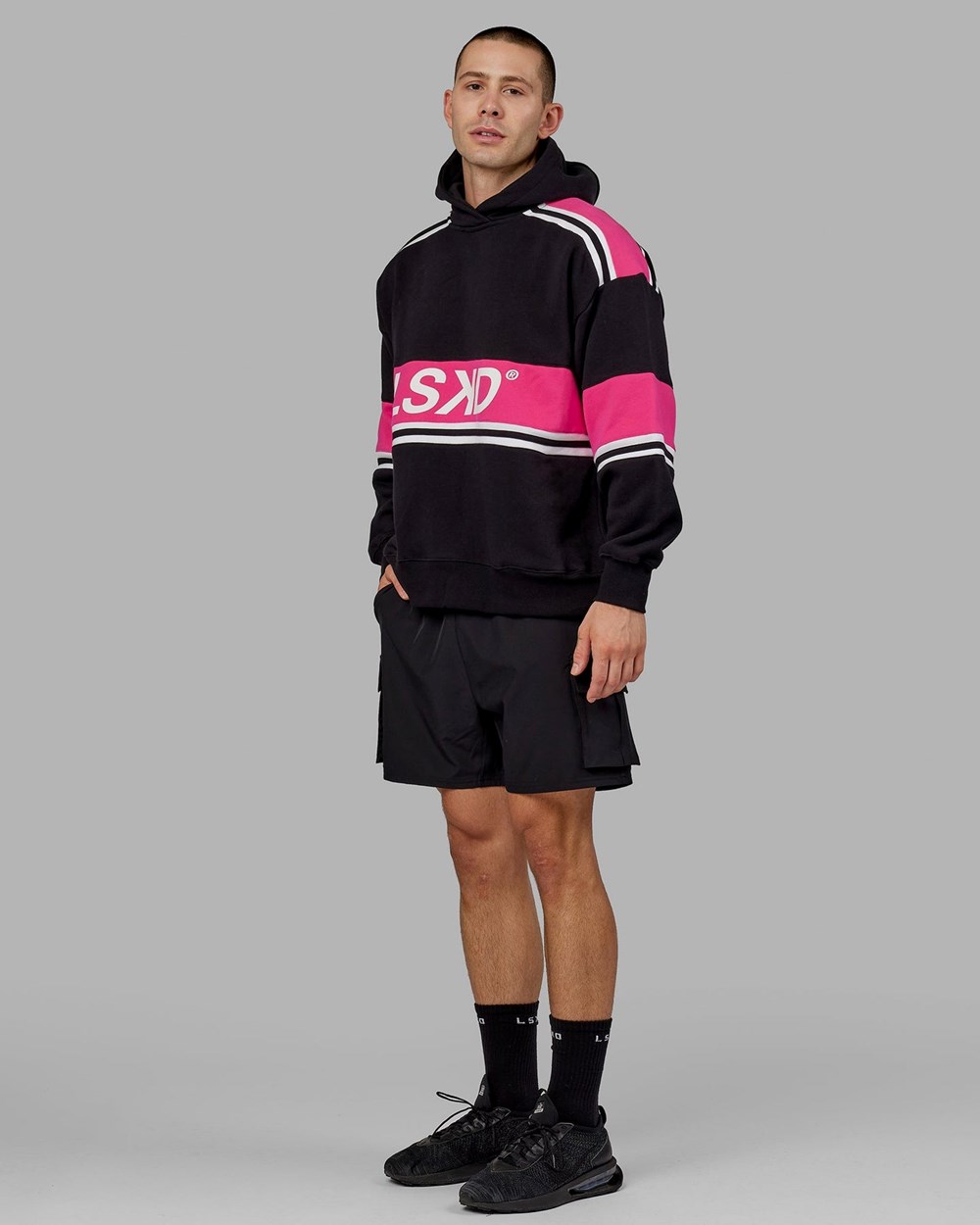 Black / Pink LSKD A-Team Hoodie Oversize | LO0812745