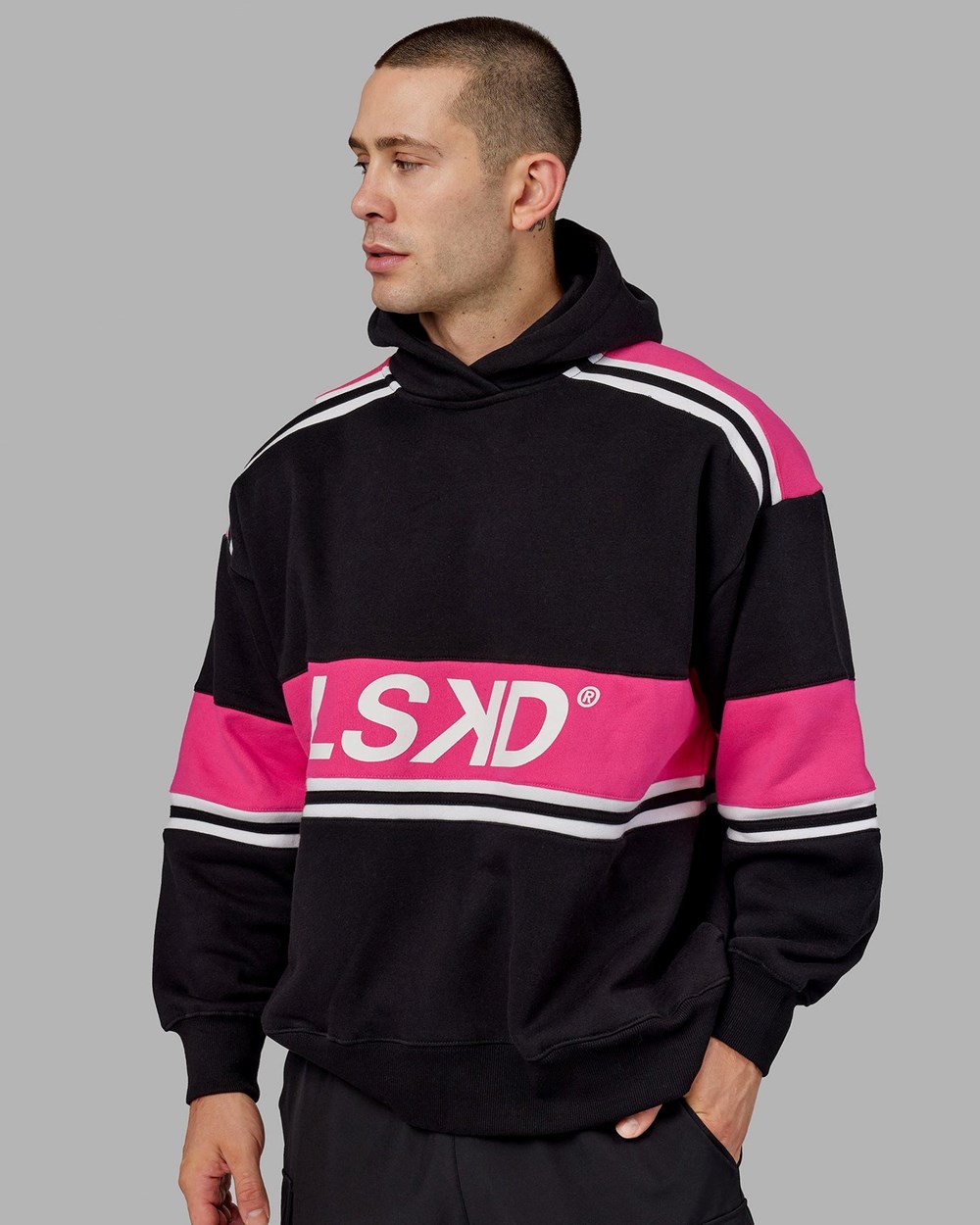 Black / Pink LSKD A-Team Hoodie Oversize | LO0812745