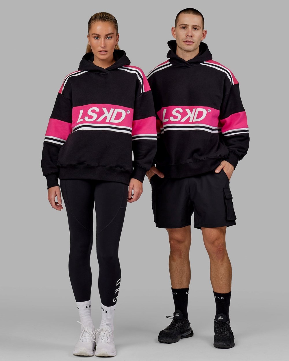 Black / Pink LSKD A-Team Hoodie Oversize | QG6879431