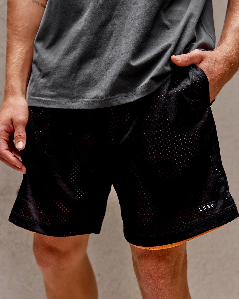 Black / Tangerine LSKD Hyper Reversible Basketball Short | FK1972630