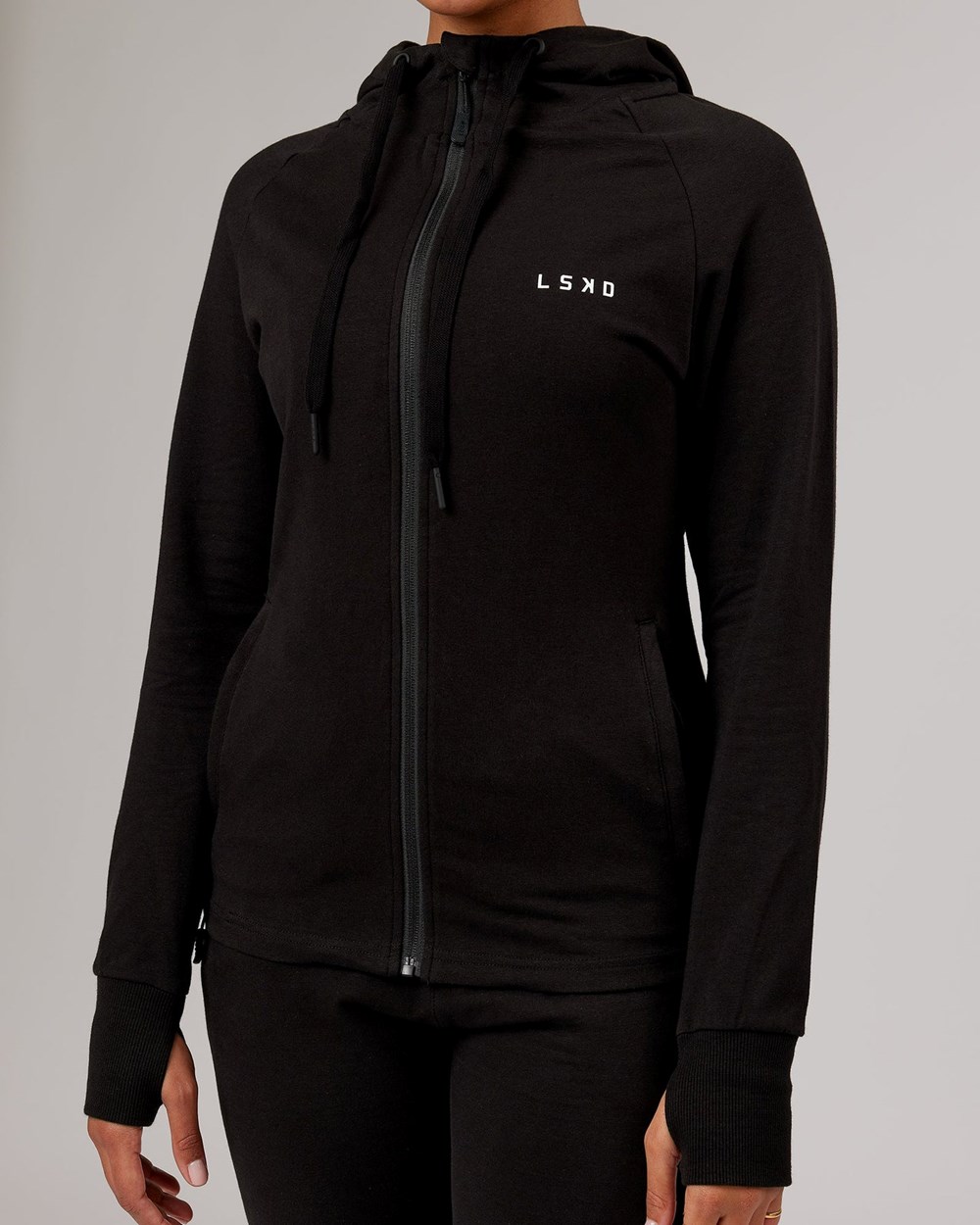 Black / Tonal LSKD PB Zip Through Hoodie | GL1954728