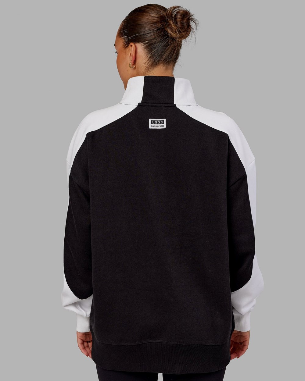 Black / White LSKD Alumni 1/4 Zip Sweater Oversize | LT7083195