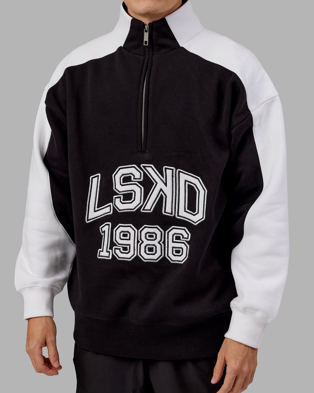 Black / White LSKD Alumni 1/4 Zip Sweater Oversize | MJ0269847