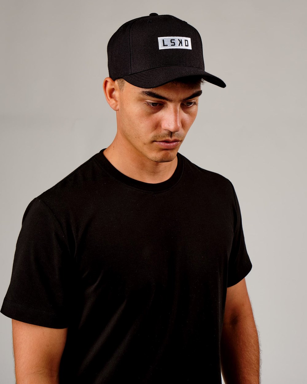 Black / White LSKD Cornerstone Snapback Hat | XR2763045