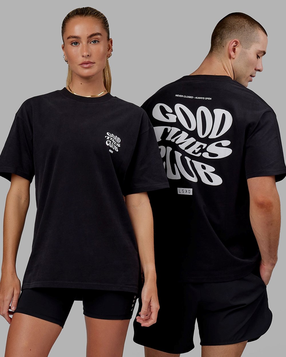 Black / White LSKD Good Times Heavyweight Tee Oversize | BF2874503