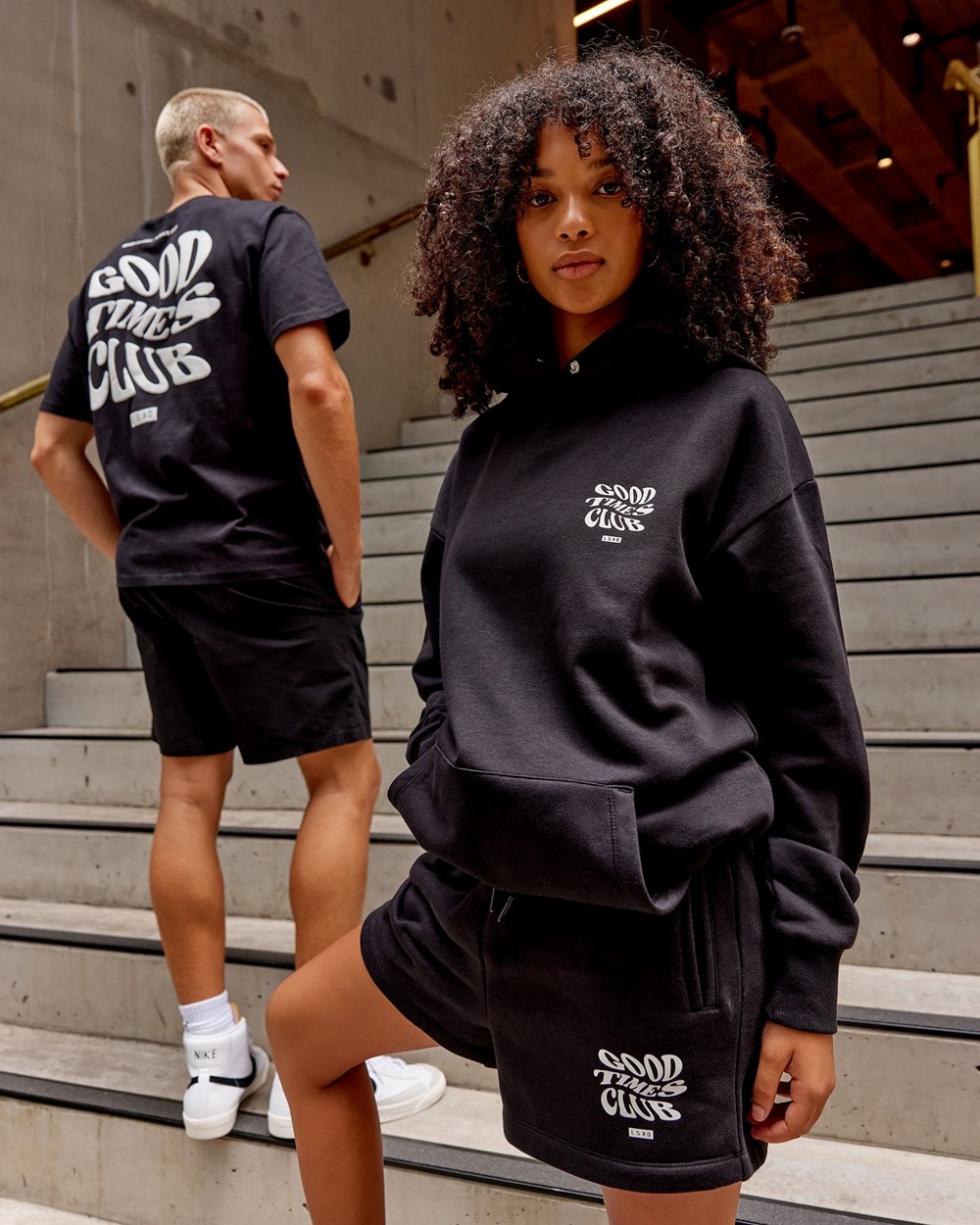 Black / White LSKD Good Times Hoodie Oversize | CY4587036