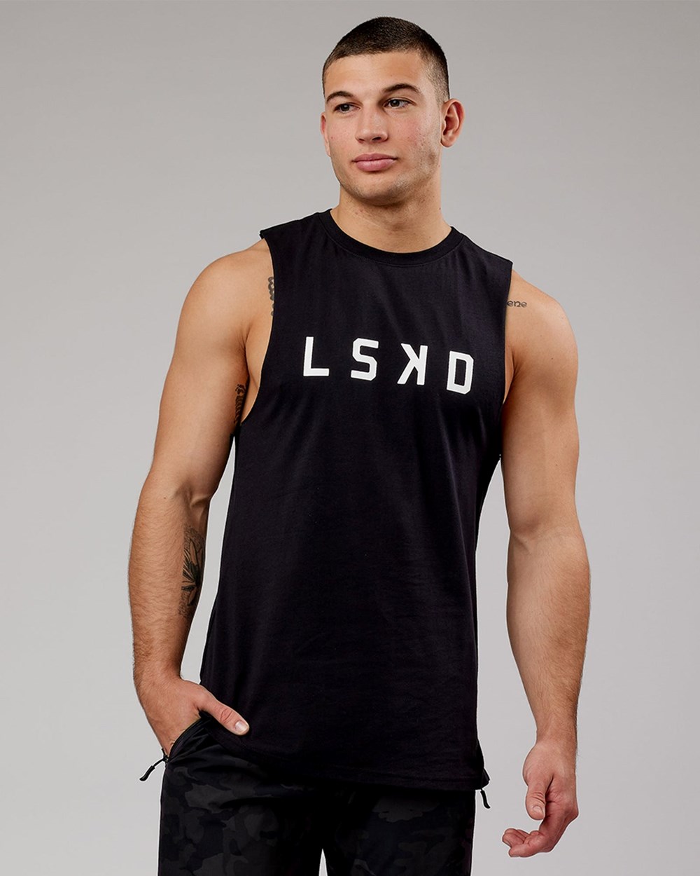 Black / White LSKD Power FLXDRY Training Fit Tank | MT2683194