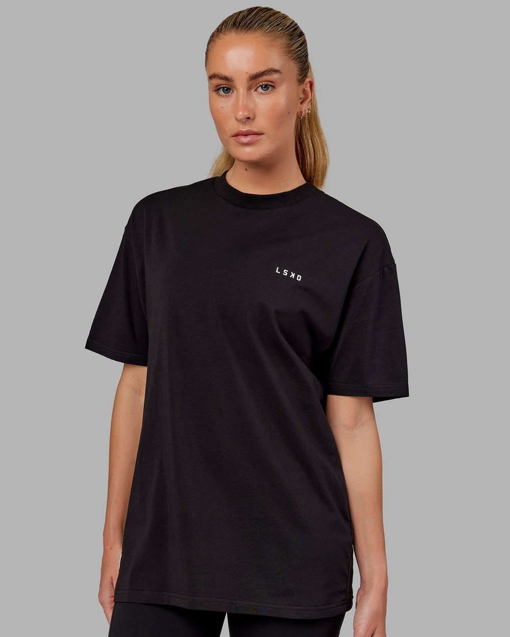 Black / White LSKD VS5 FLXCotton Tee Oversize | YJ0431865