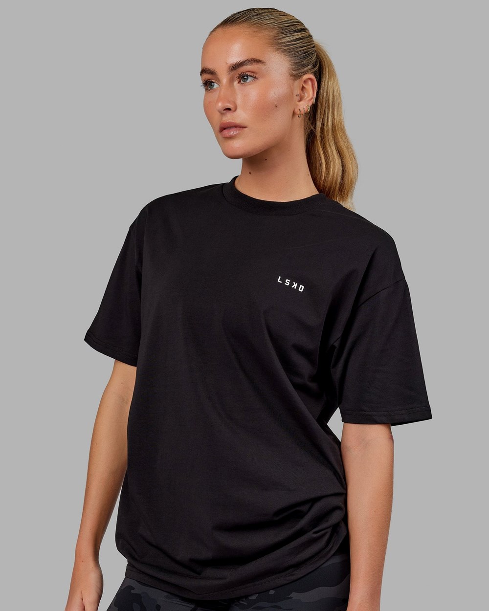 Black / White LSKD VS6 FLXCotton Tee Oversize | VL9367140