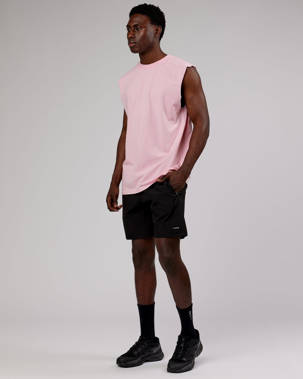 Bleached Mauve LSKD LTRD FLXCotton Tank Oversize | TB7940361