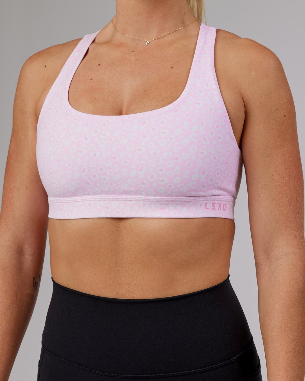 Blush Leopard LSKD Base Sports Bra | SU0273418