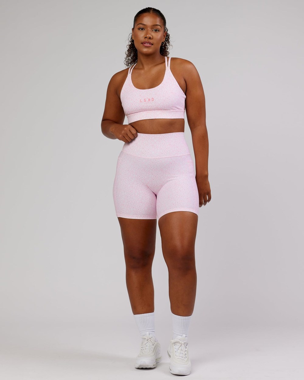 Blush Leopard LSKD Fusion Mid-Length Bike Short | MN9650374