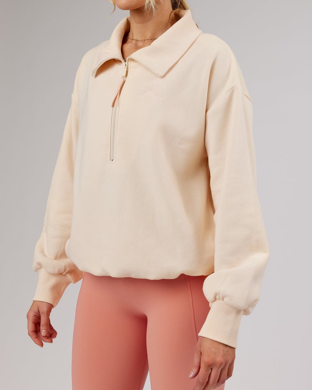 Classic Cream LSKD Elevate FLXFleece 1/4 Zip Sweater | BW7194802