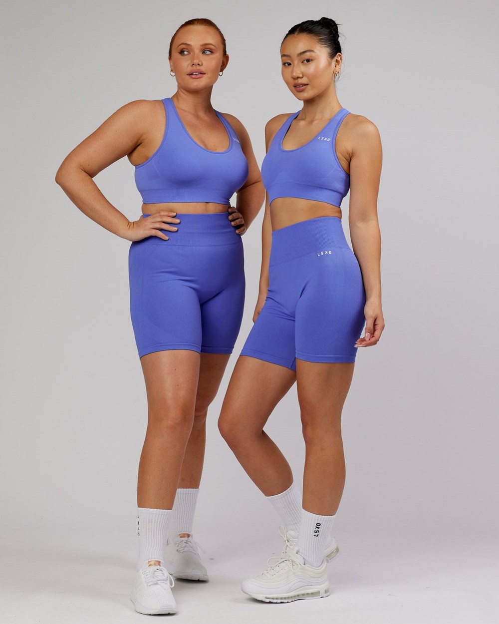 Cornflower Blue LSKD Limitless Seamless Mid-Length Bike Short | KM9582673