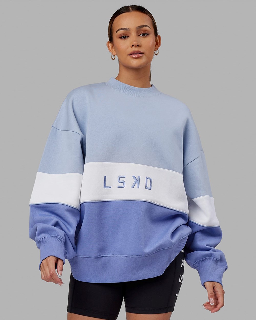 Cornflower Blue / White LSKD Extra Time Sweater Oversize | KP0965314