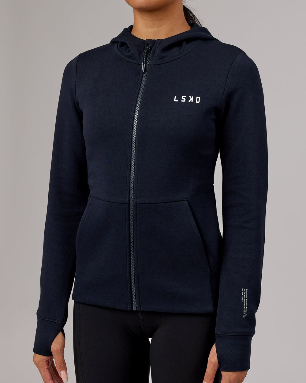 Dark Navy LSKD Athlete ForgedFleece Zip Through Hoodie | AC4238657