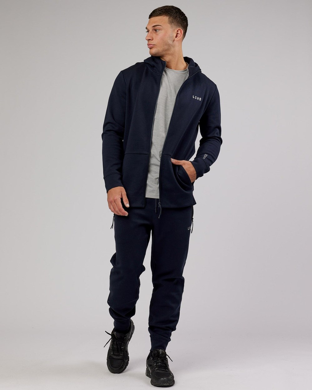 Dark Navy LSKD Athlete ForgedFleece Zip Jogger | BH1035942