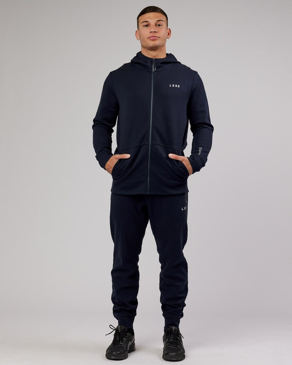 Dark Navy LSKD Athlete ForgedFleece Zip Up Hoodie | QC6489532