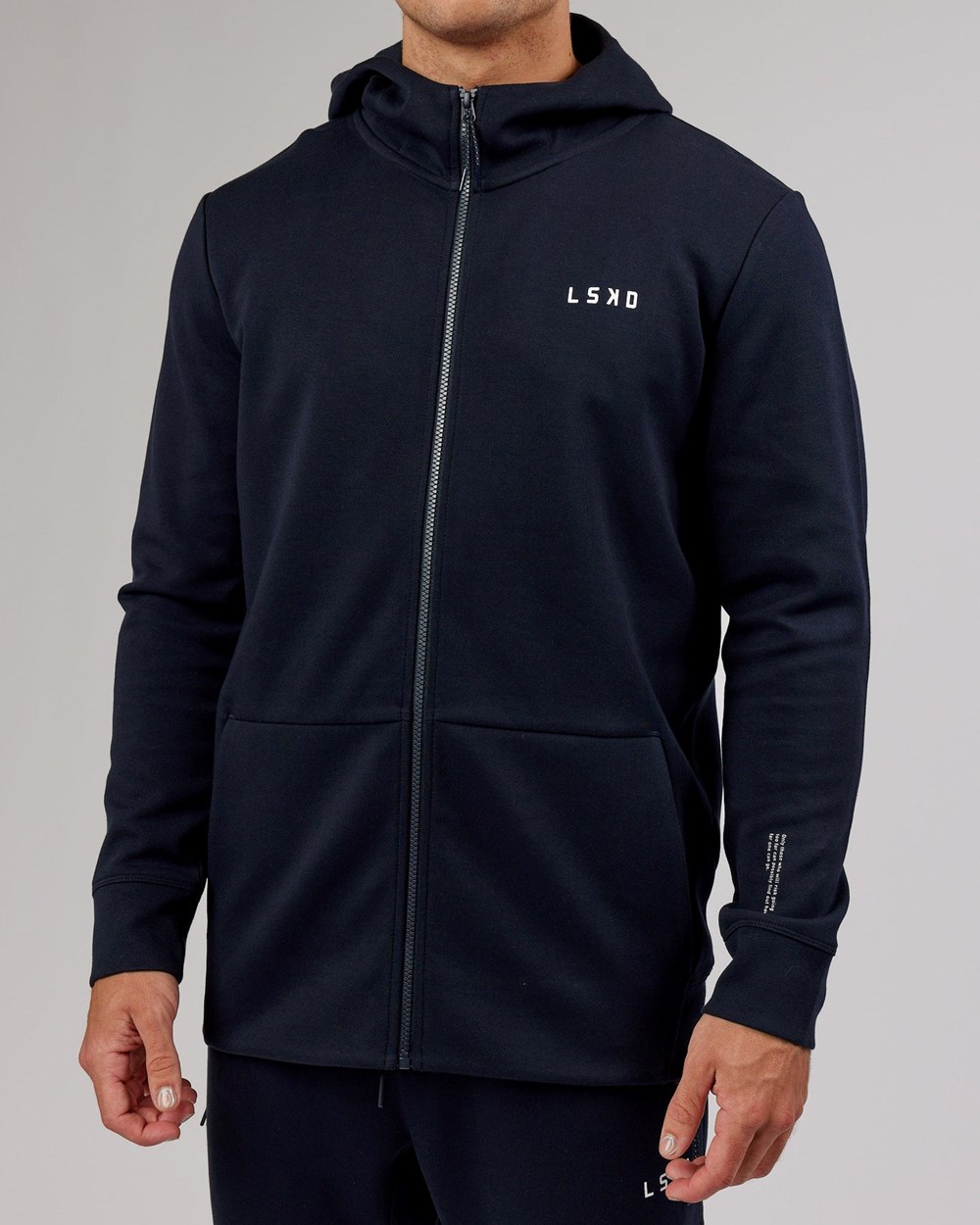 Dark Navy LSKD Athlete ForgedFleece Zip Up Hoodie | QC6489532