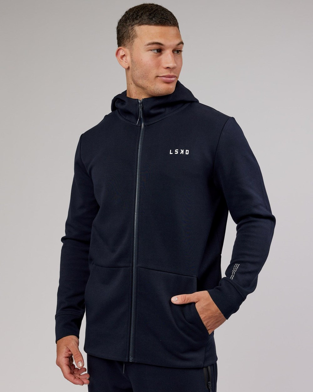 Dark Navy LSKD Athlete ForgedFleece Zip Up Hoodie | QC6489532