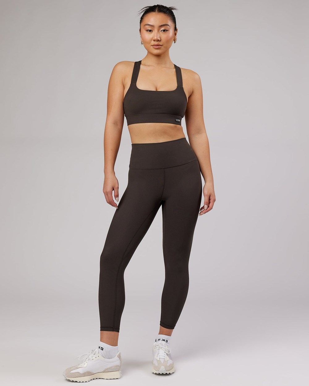 Dark Walnut LSKD Balance Ribbed 7/8 Length Legging | GE4312609