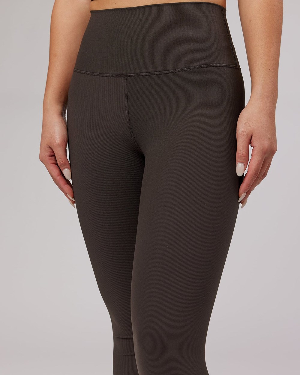 Dark Walnut LSKD Balance Ribbed Full Length Legging | WO1278056