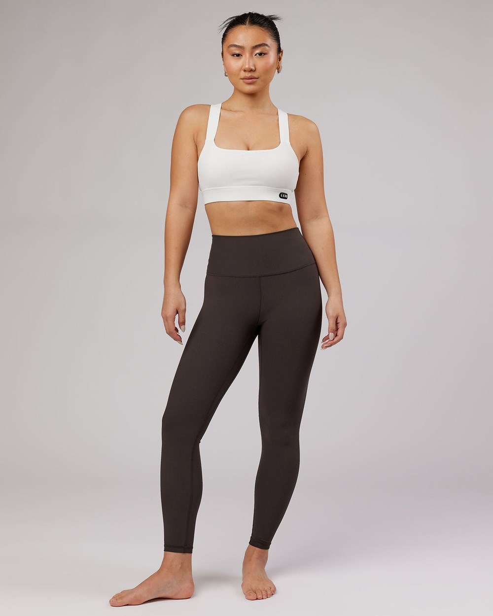 Dark Walnut LSKD Balance Ribbed Full Length Legging | WO1278056