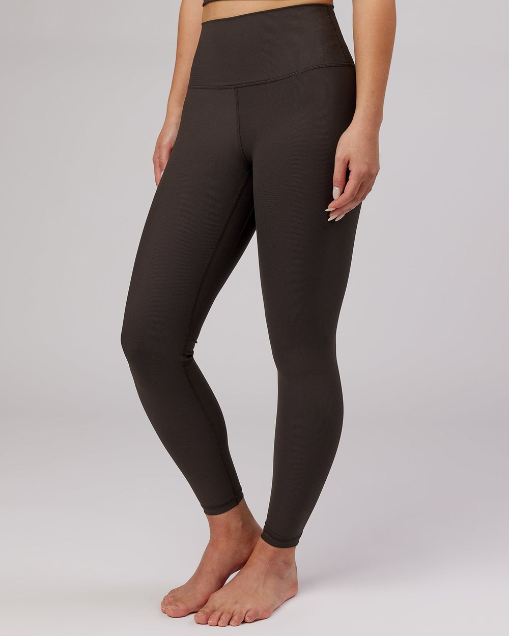 Dark Walnut LSKD Balance Ribbed Full Length Legging | WO1278056