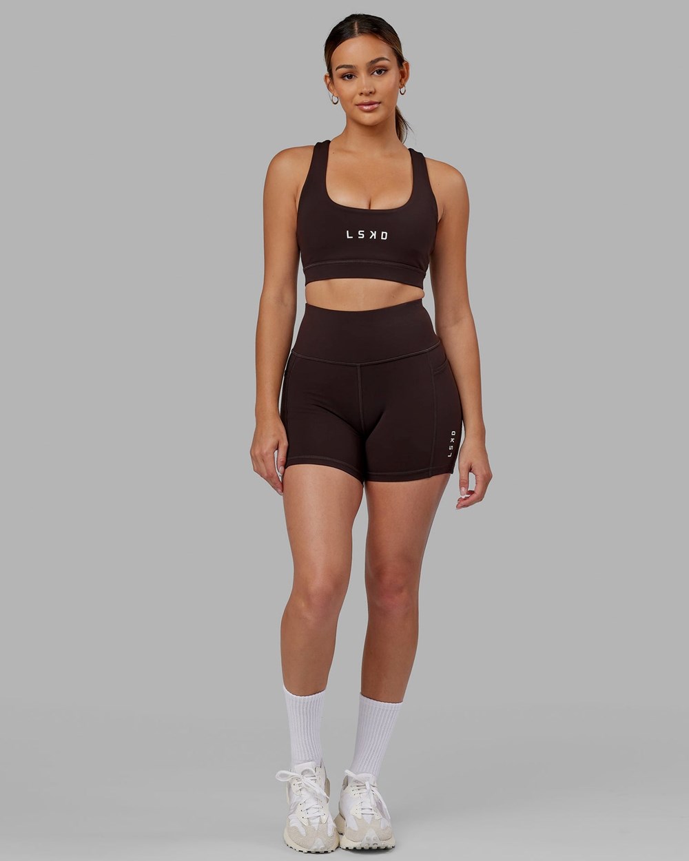 Dark Walnut LSKD Rep Sports Bra Small Logo | CH6287093