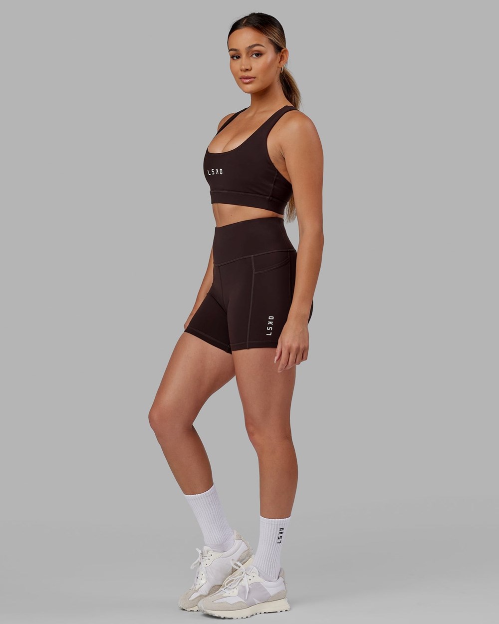 Dark Walnut LSKD Rep Sports Bra Small Logo | CH6287093