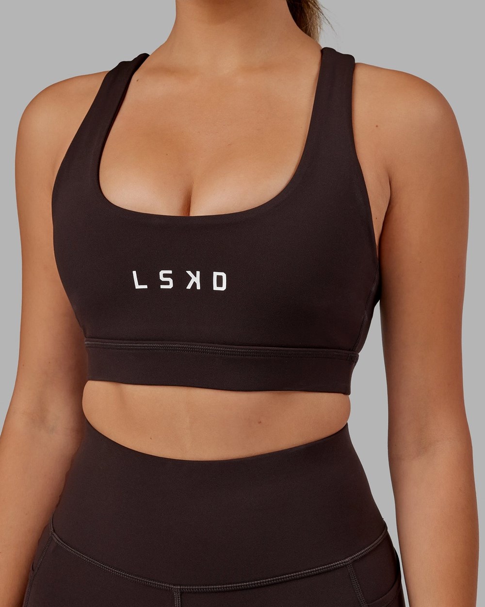 Dark Walnut LSKD Rep Sports Bra Small Logo | CH6287093