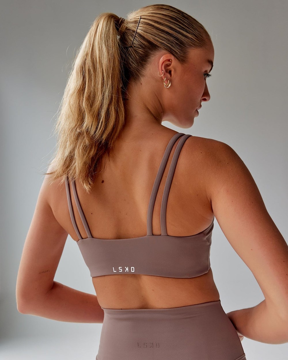 Deep Taupe LSKD Structure Sports Bra | LY9056834