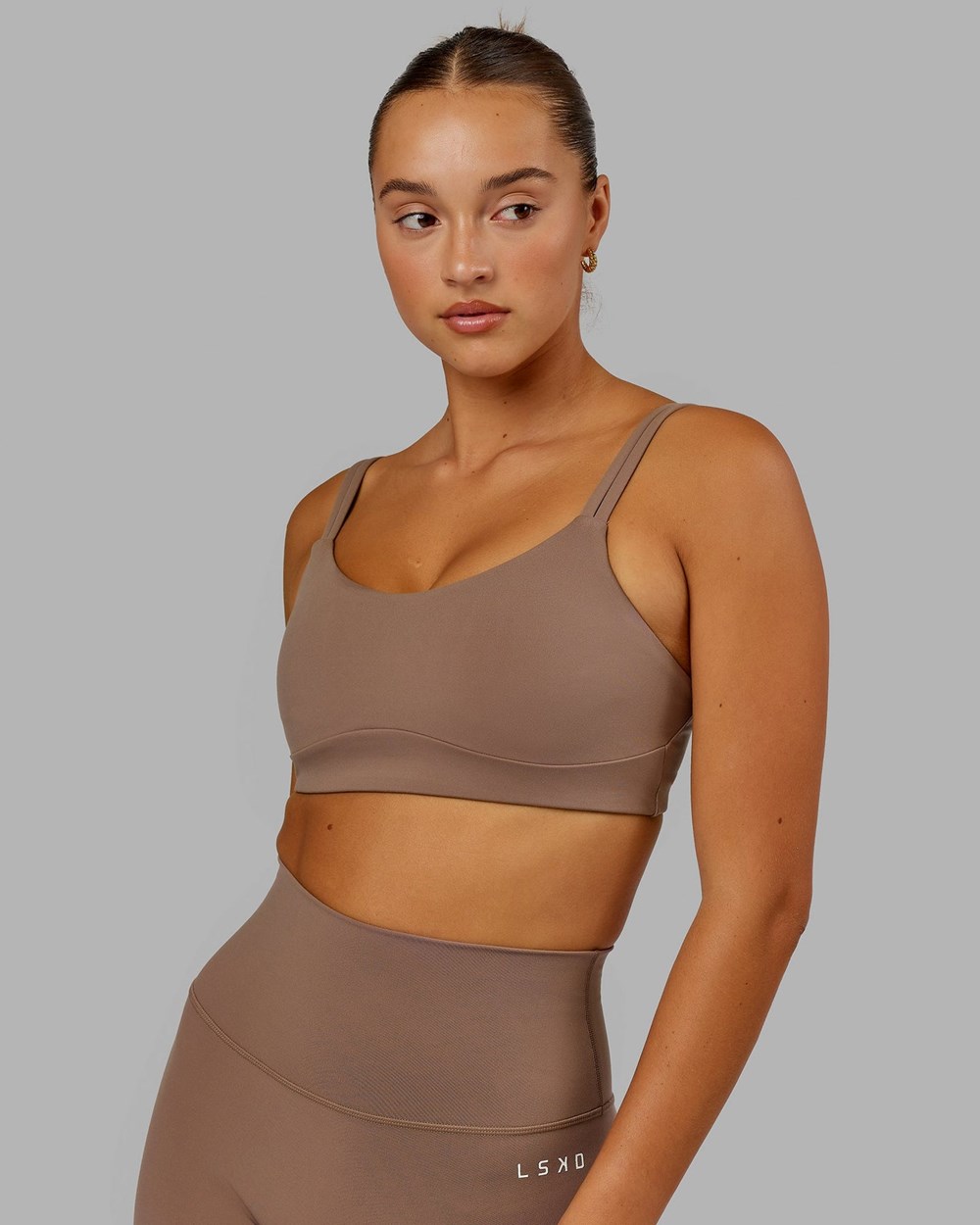 Deep Taupe LSKD Structure Sports Bra | LY9056834