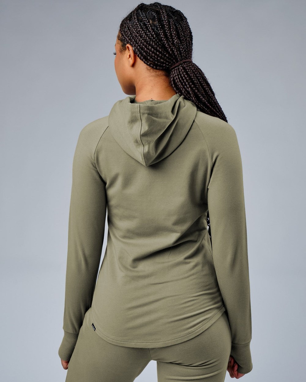 Dusty Olive LSKD PB Zip Through Hoodie | PJ5792061