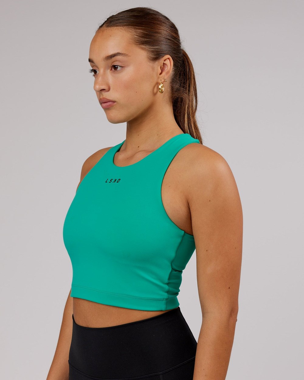 Hyper Teal LSKD Status Active Tank with Shelf Bra | KS2743869